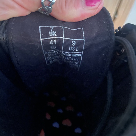 Dr. Martens Black Combat Boots with Pink and Purple Hearts - Picture 7 of 7